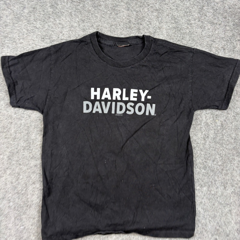 Harley Davidson T-Shirt Youth Small Black Bluegrass Louisville KY Graphic Tee - Picture 1 of 7